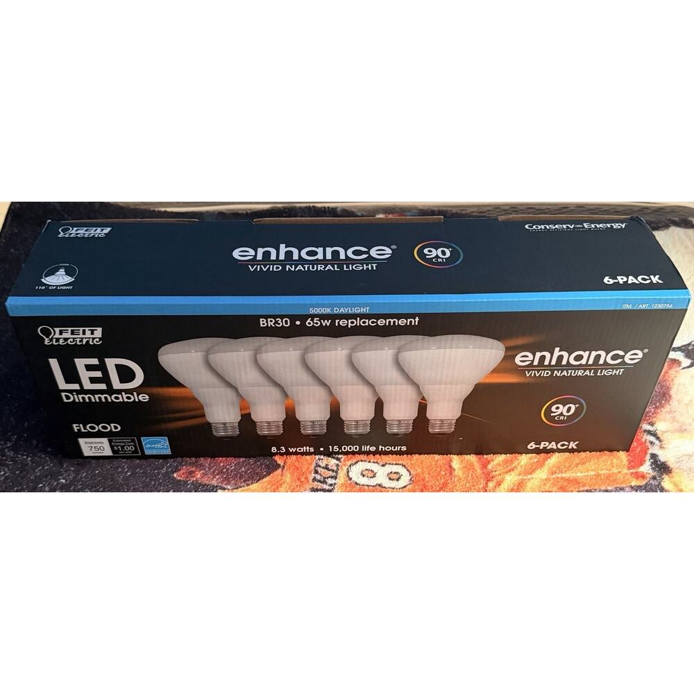 Feit Electric LED Dimmable Br30 65W 5000K Daylight 6-Pack Flood Light - Picture 4 of 4